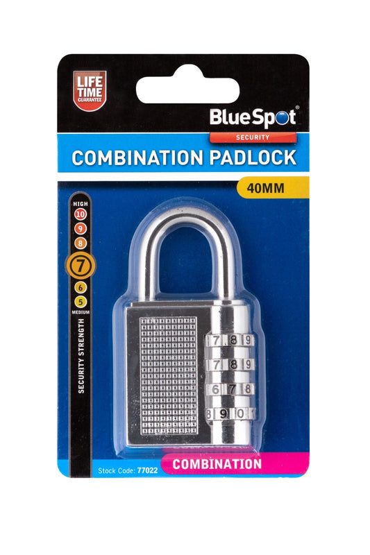 BlueSpot Tools - 40mm Combination Padlock 77022