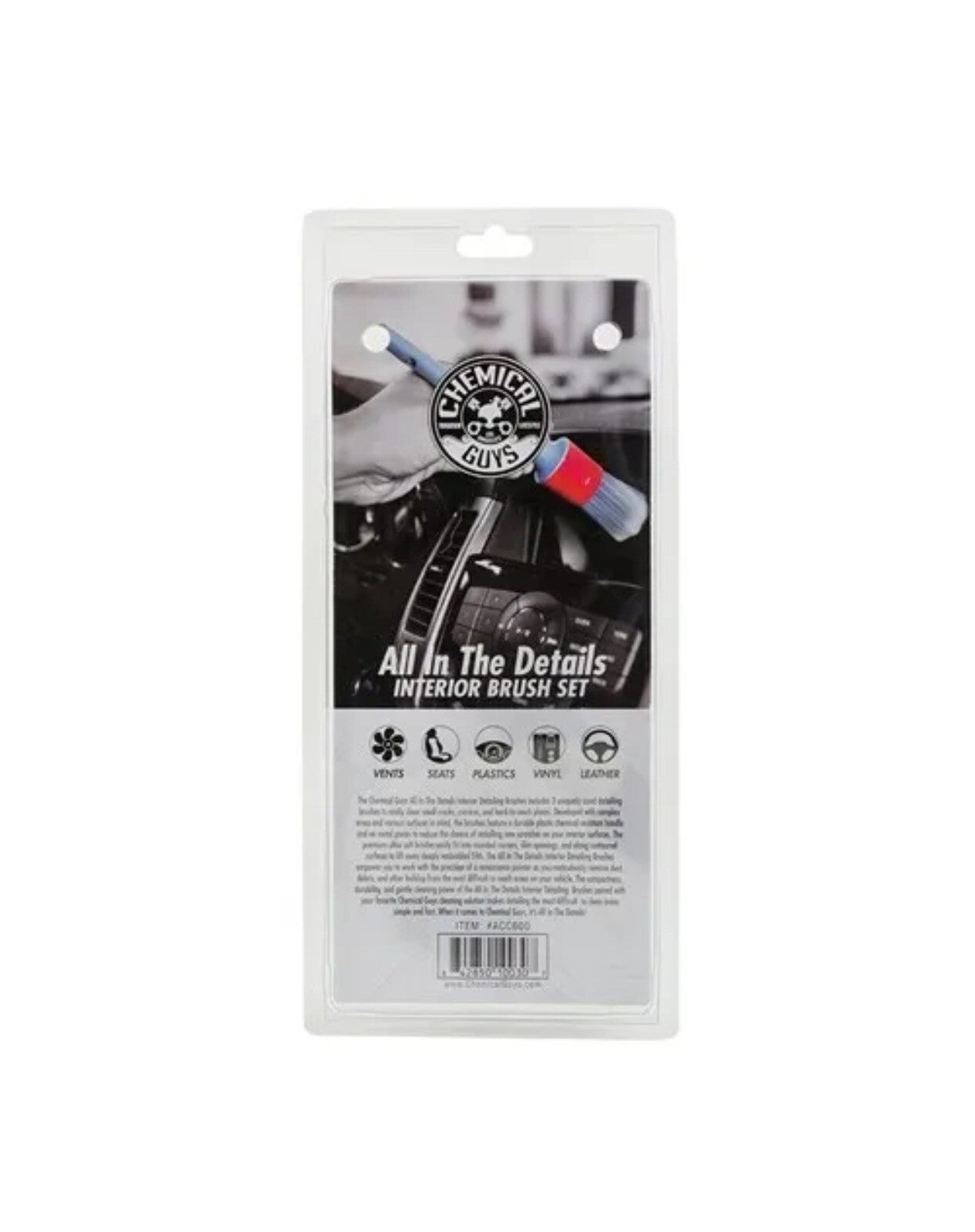 Chemical Guys Interior Detailing Brushes Set - All In The Details - 3 Pack