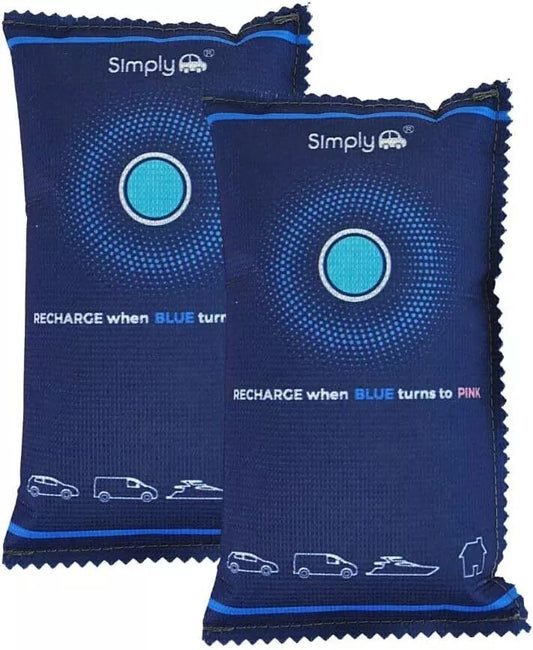 Simply  2 Pack Reusable Car Dehumidifier - Quick Dry Absorber Gel Bag, Microwave
