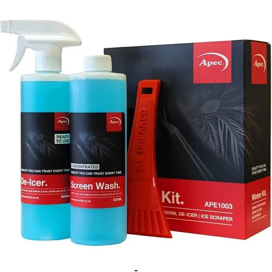 Apec Winter Kit Deicer Trigger Spray Concentrate Screenwash Ice Scraper Compact