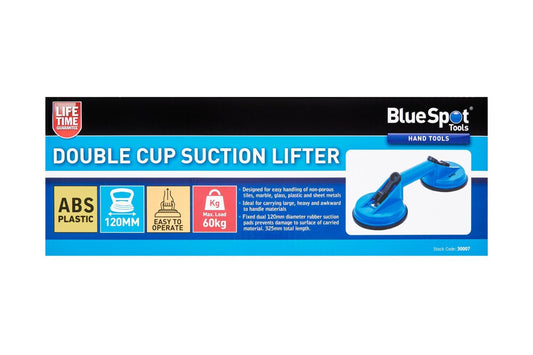 BlueSpot Double Suction Cup Lifter 60kg Capacity Tile Marble Glass bsp30007