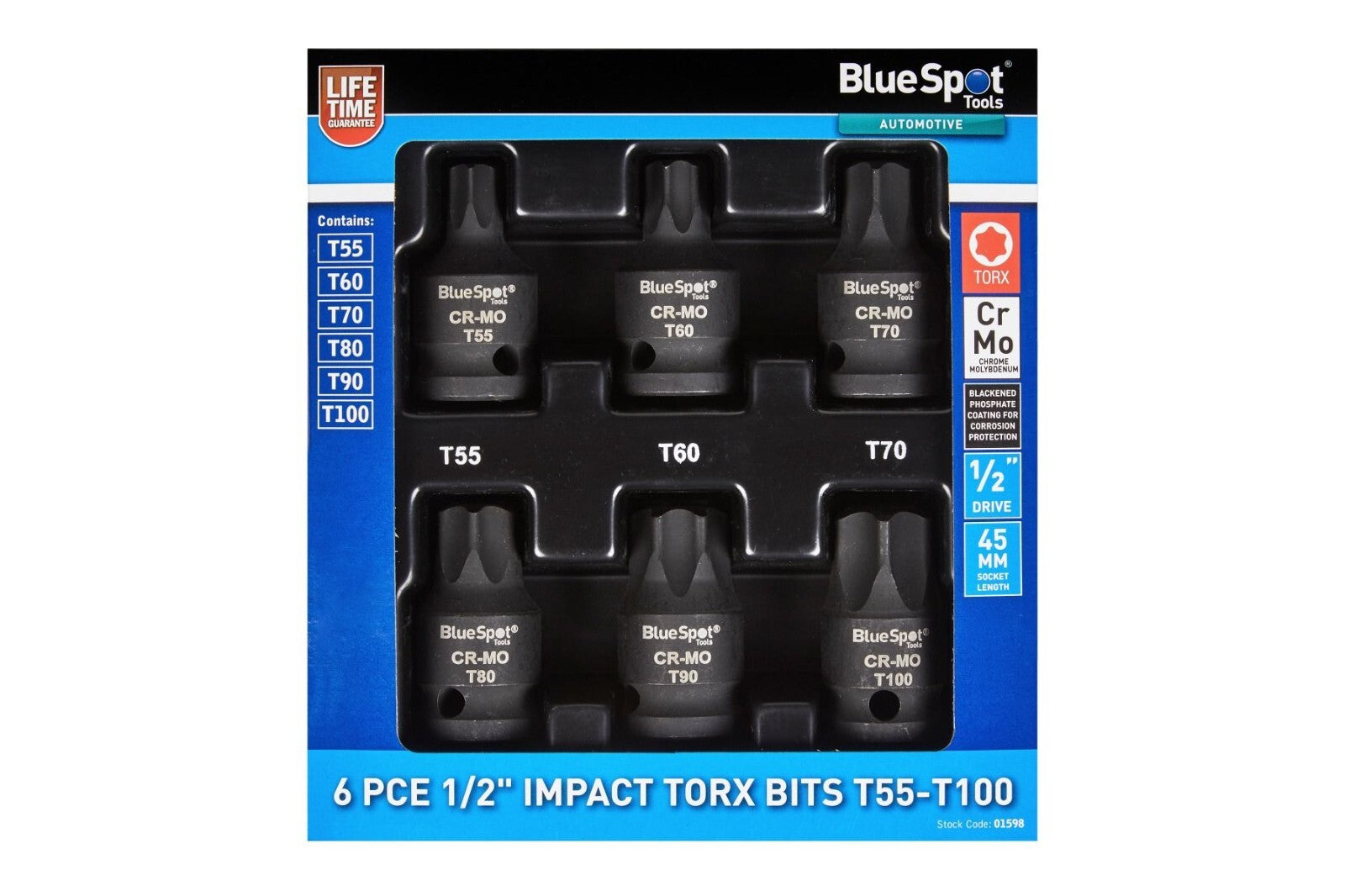 1/2" Inch Drive Torx Impact Socket Bits Set  6pc 01598