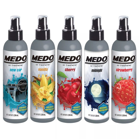 5 x Medo Pump Spray Odour Neutraliser Car Air Freshener Freshner Assorted Scent