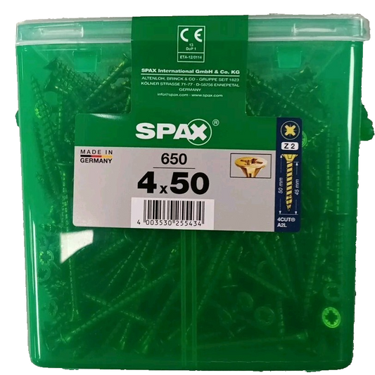 Spax S Self Countersinking Pozi Wood Screws Handy Tub 4mm 50mm Pack of 650