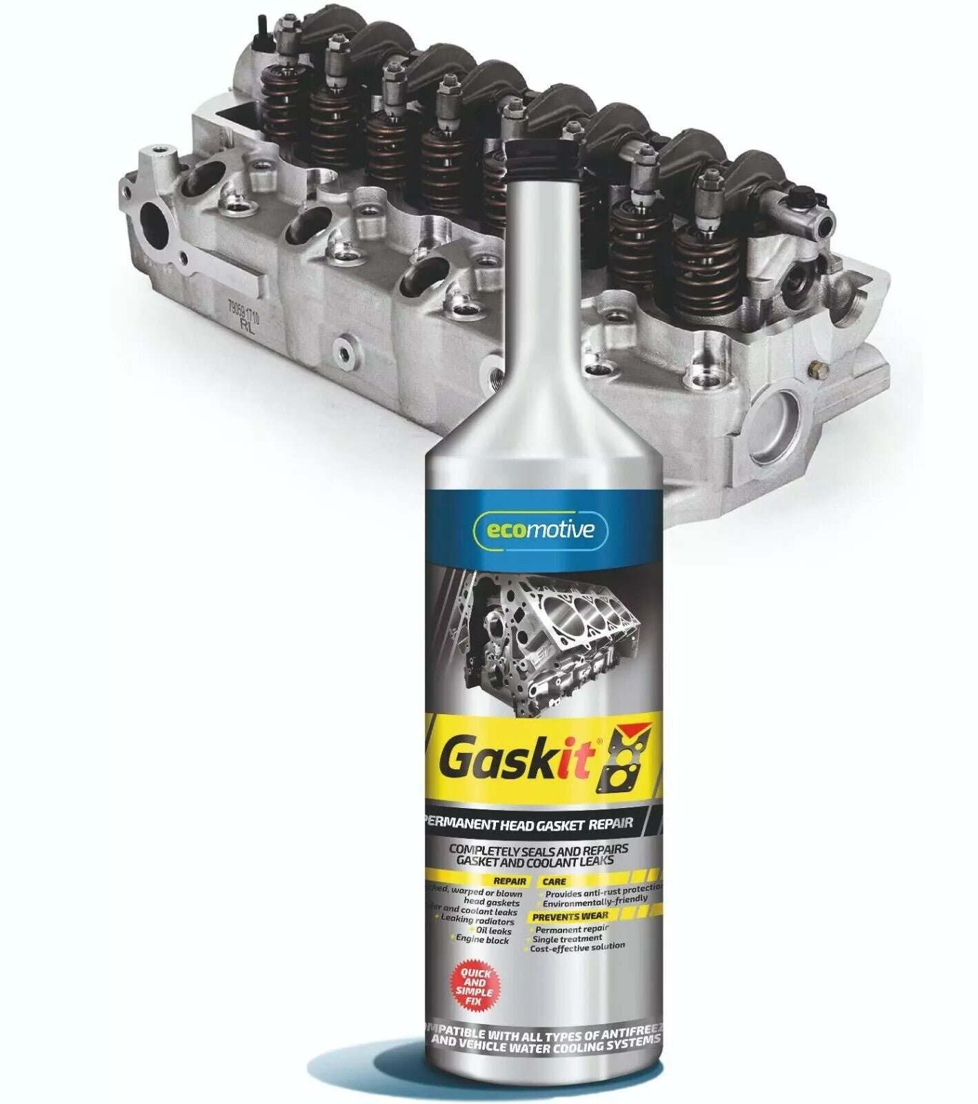 Gask-it Gaskit Fix Car Van Blown Head Gasket & Cracked Engine Block Head Repair