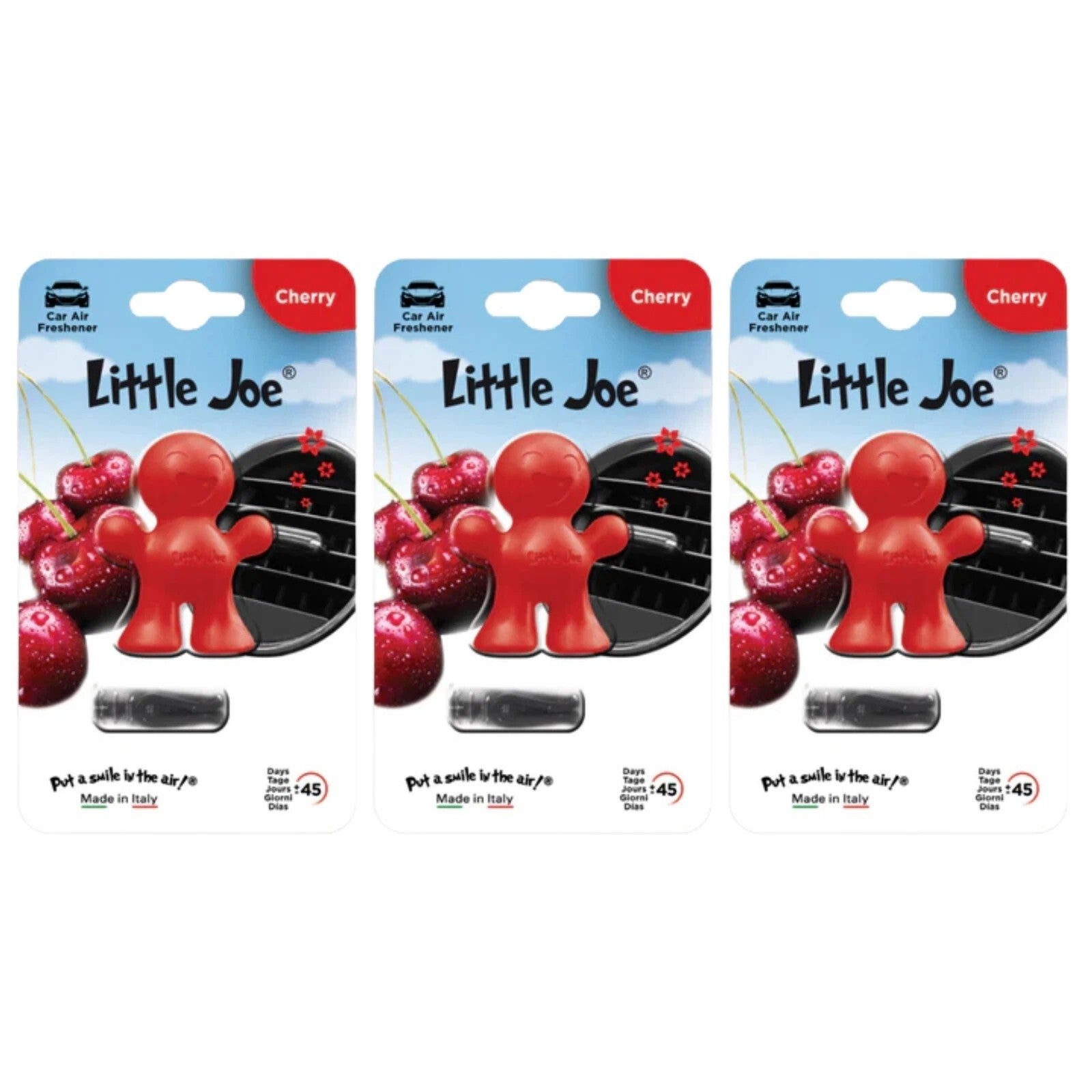 3x Little Joe Scents 3D Gel Vent Clip Car Air Freshener Freshner - CHERRY