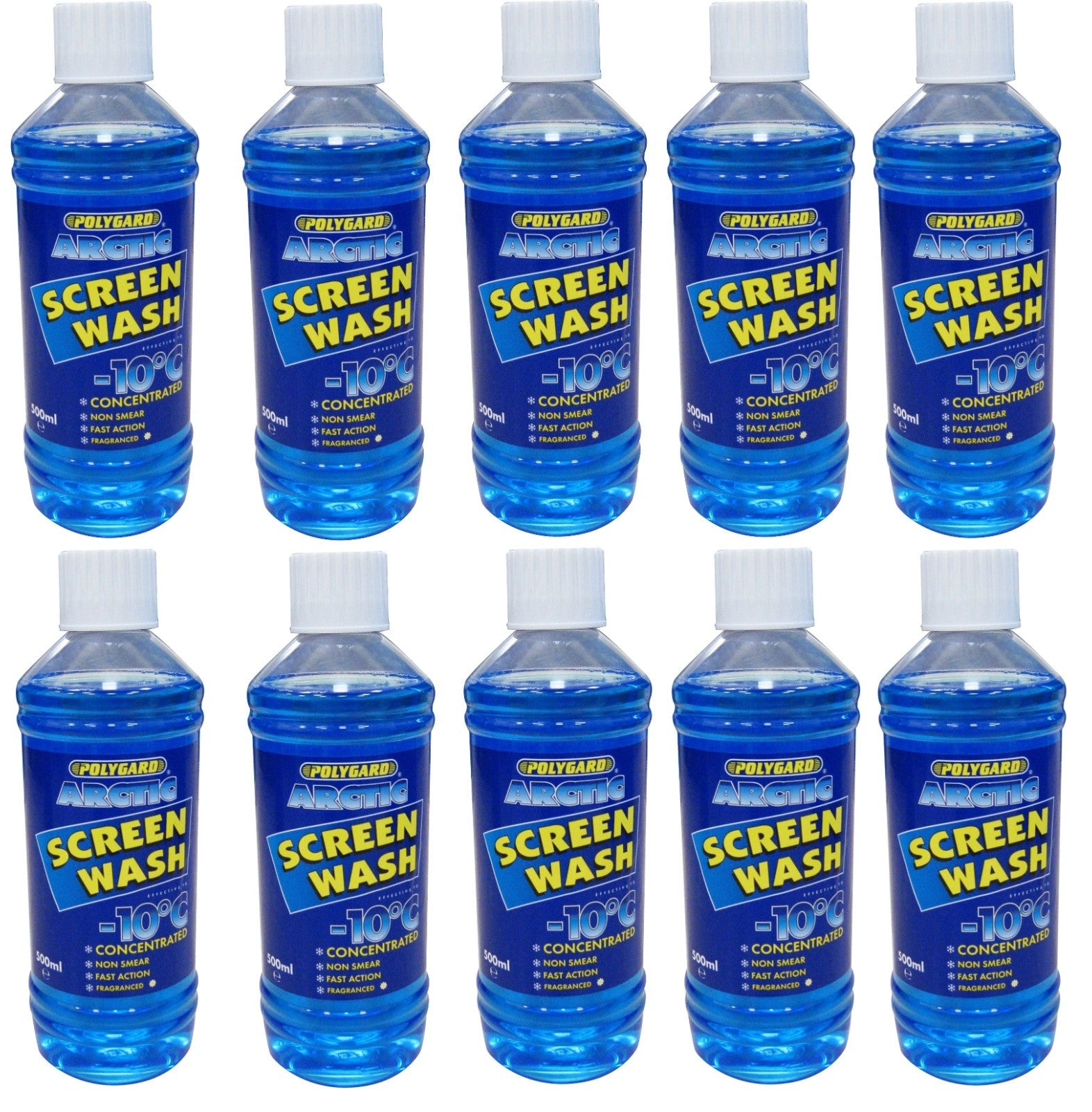 10x 500ml Polygard Arctic scented Screenwash Concentrate -10C - 500ml