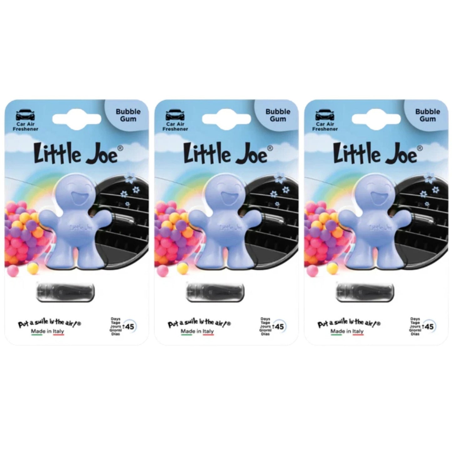 3x Little Joe Scents 3D Gel Vent Clip Car Air Freshener Freshner - Bubble Gum