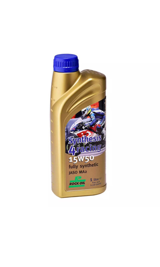 Rock Oil Synthesis 4 Racing Fully Synthetic 15W50 Oil 4 Stroke JASO MA2 1 Litre