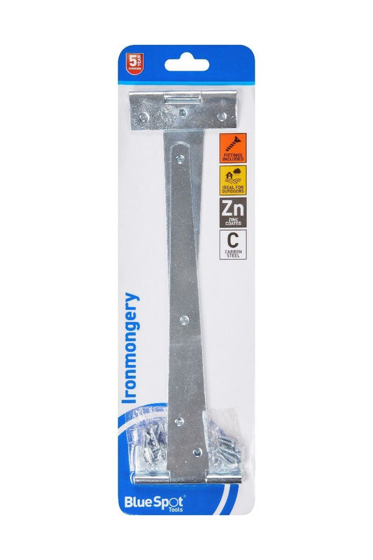 Blue Spot Tools Ironmongery 250mm Zinc Plated Tee Hinge bsp78036