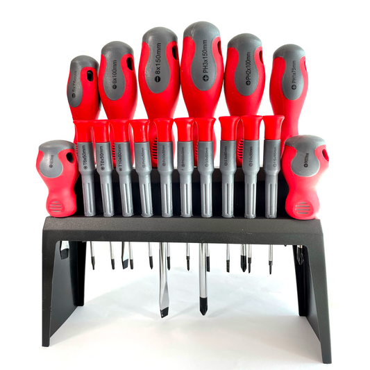 Simply Tools 18 Piece CV Screwdriver Set With Stand Magnetised Tips TSET6