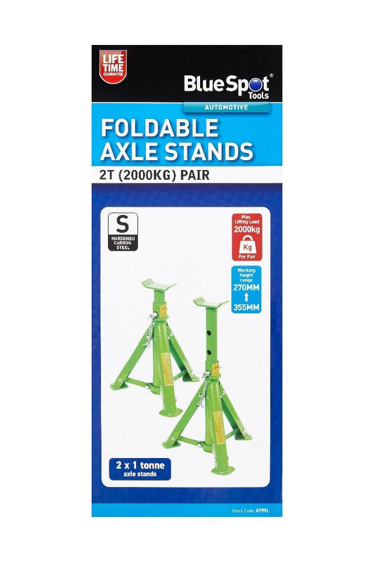 BlueSpot Axle Stands Pair Foldable 2 Ton Tonne 2000kg bsp07991