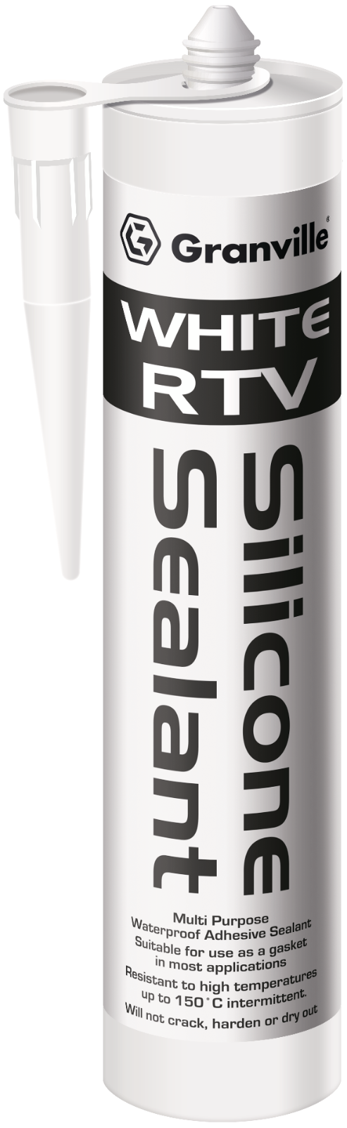GRANVILLE RTV Silicone Sealant Windscreen Glass Permanently Flexible White 310ml
