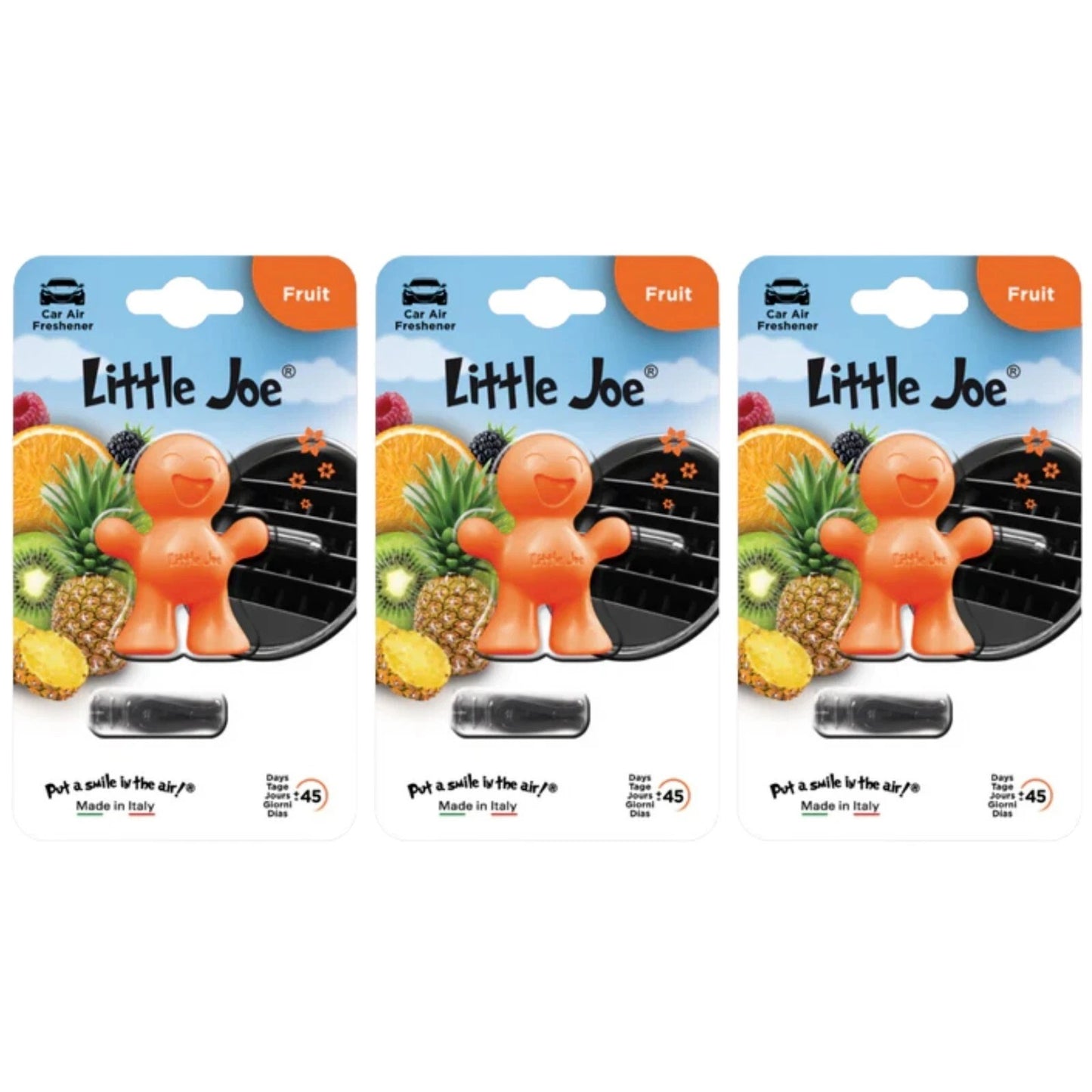 3x Little Joe Scents 3D Gel Vent Clip Car Air Freshener Freshner - Fruit