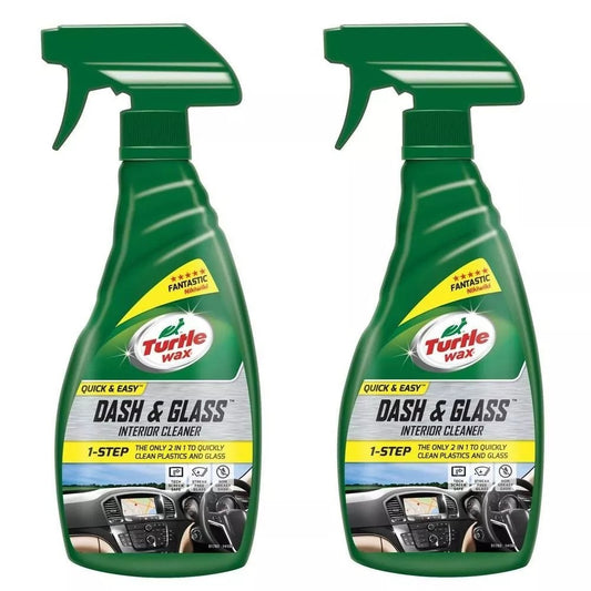 Turtle Wax Dash & Glass Car Window Cleaner Smear Free Dust Free Dash 2 x 500ml