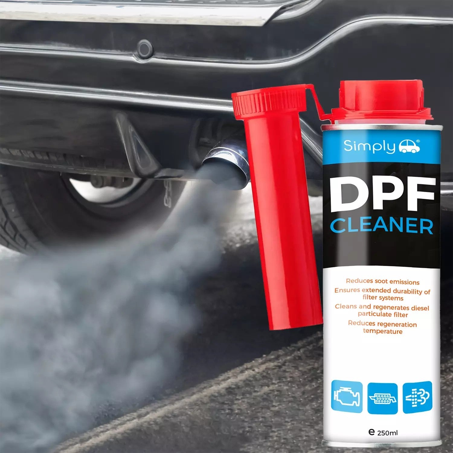 Simply Dpf Cleaner 250ml Particulate Filter Regenerates Fluid Unblock Soot Clean