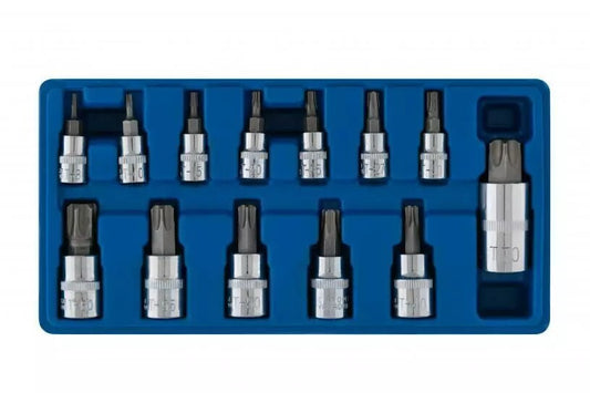 BlueSpot 13 Piece Torx Star Bit Socket Set T8 1/4' & 3/8'- T70 01503