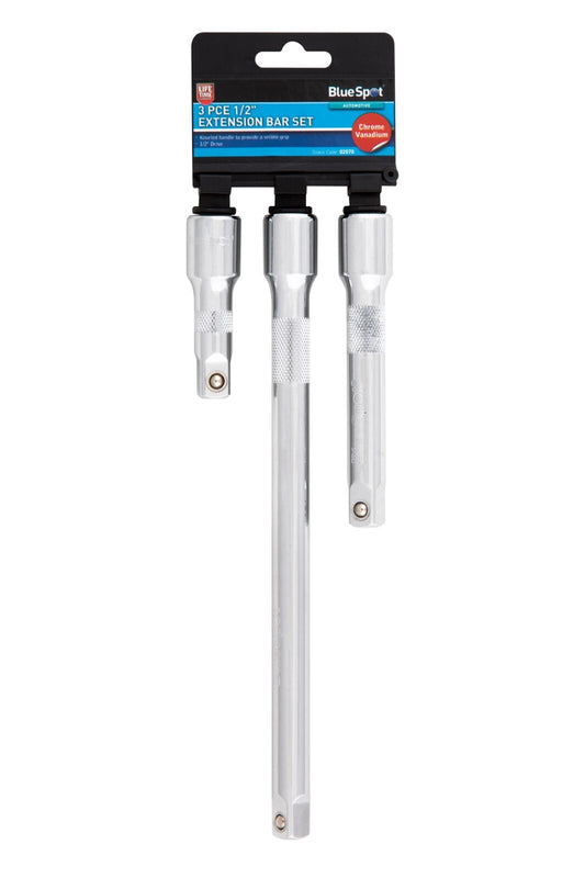 BlueSpot 3 Piece 1/2" Drive Extension Bar Set 3", 5" & 10" 02070
