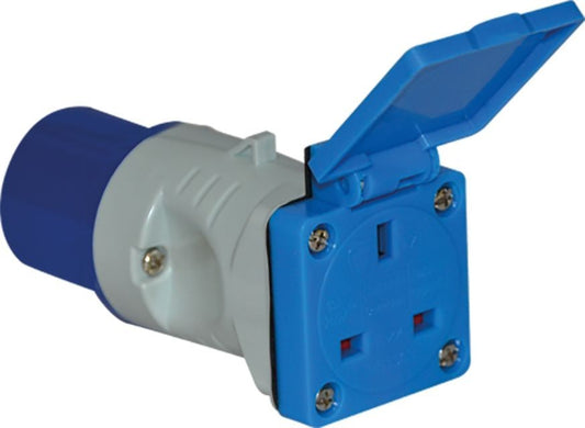 JEFFERSON 16A TO 13A ALL-IN-ONE SOCKET ADAPTOR  CARAVAN CAMP 240V JEFELSOC01