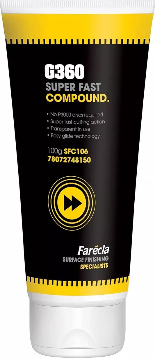 Farecla Super Fast Compound G360 100g Alloy Steel Aluminium Iron Copper Polisher