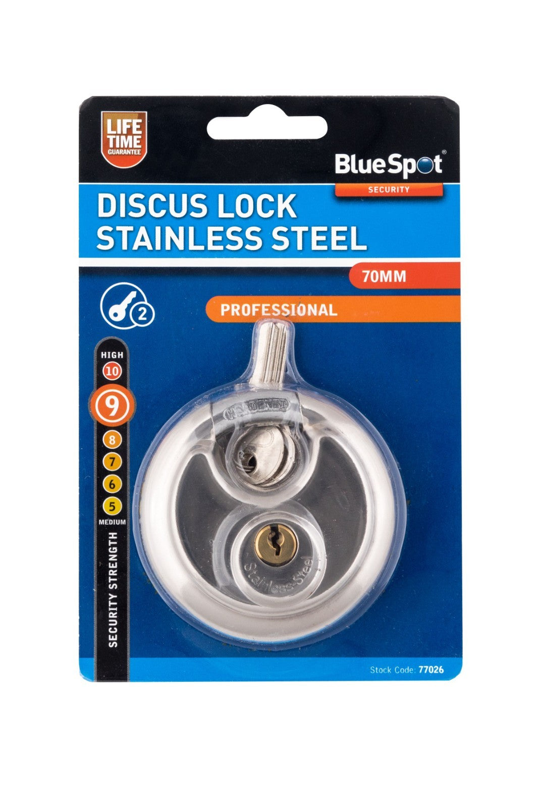 Blue Spot Tools - 70mm Discus Lock Stainless Steel 77026