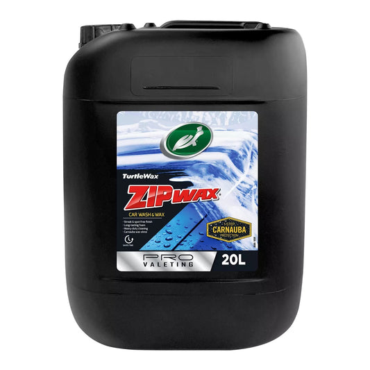 Turtle Wax  53654 Zip Wash, Wash & Wax with Carnauba 20L, Pro Valeting