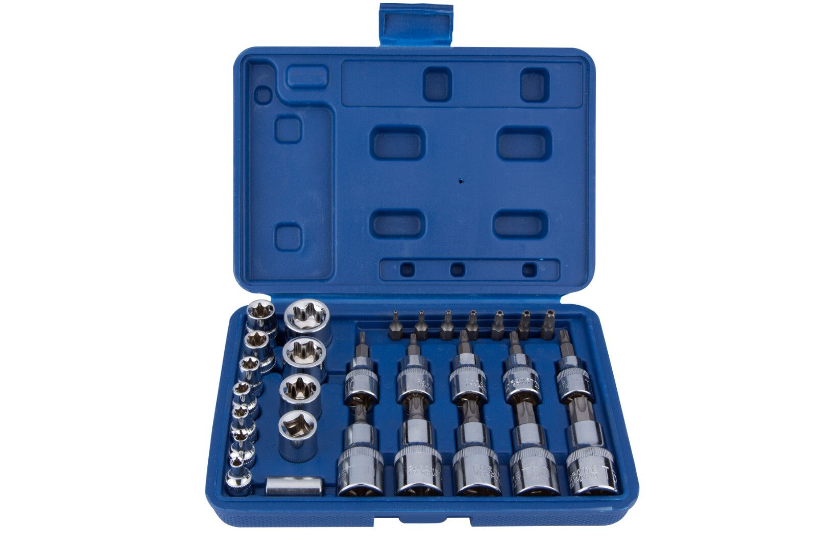 29pc Torx Socket Bit Set  Male & Female Sockets 1/4" 3/8" 1/2" Drive 01529