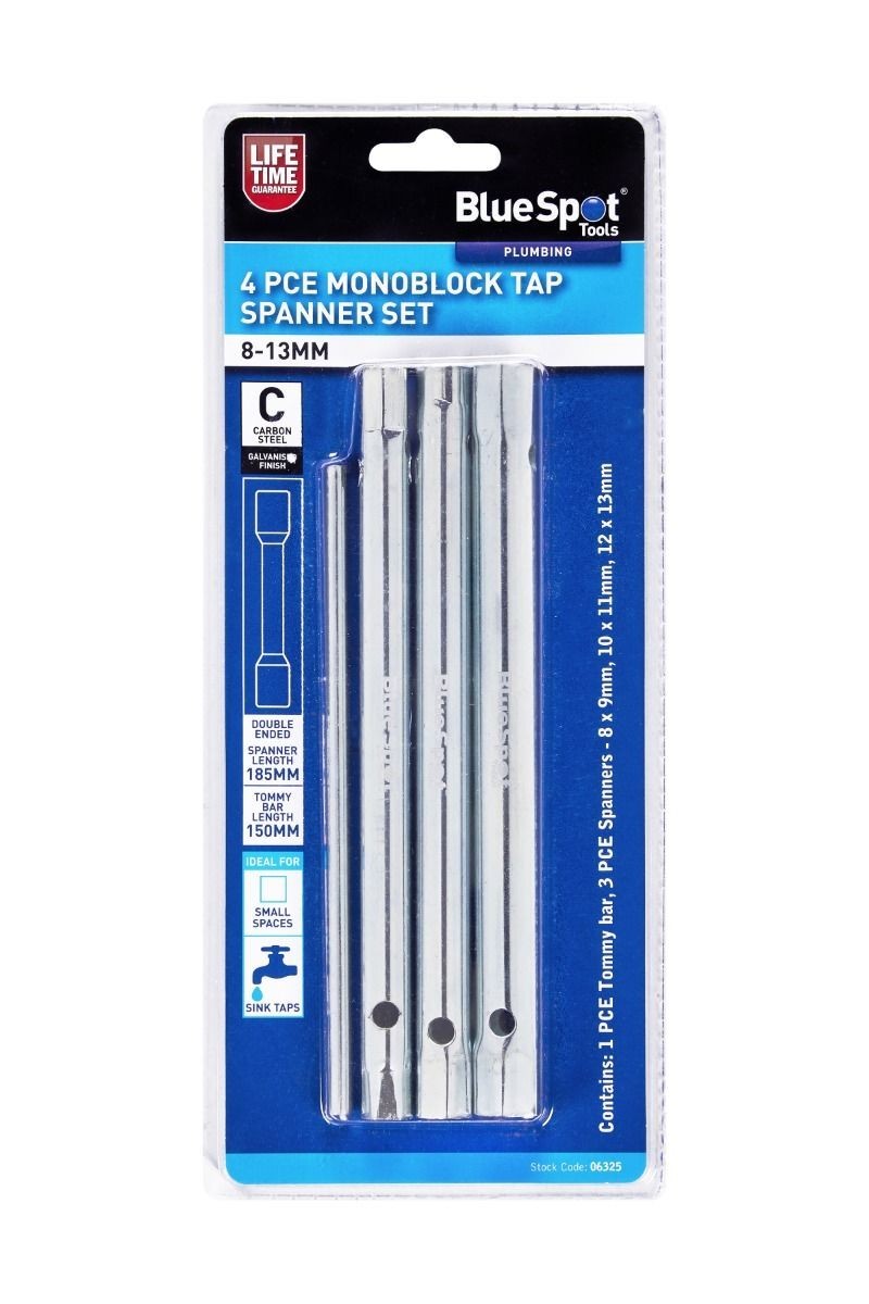BlueSpot Monoblock 4 PCE (8-13mm)Tap Spanner Set 06325