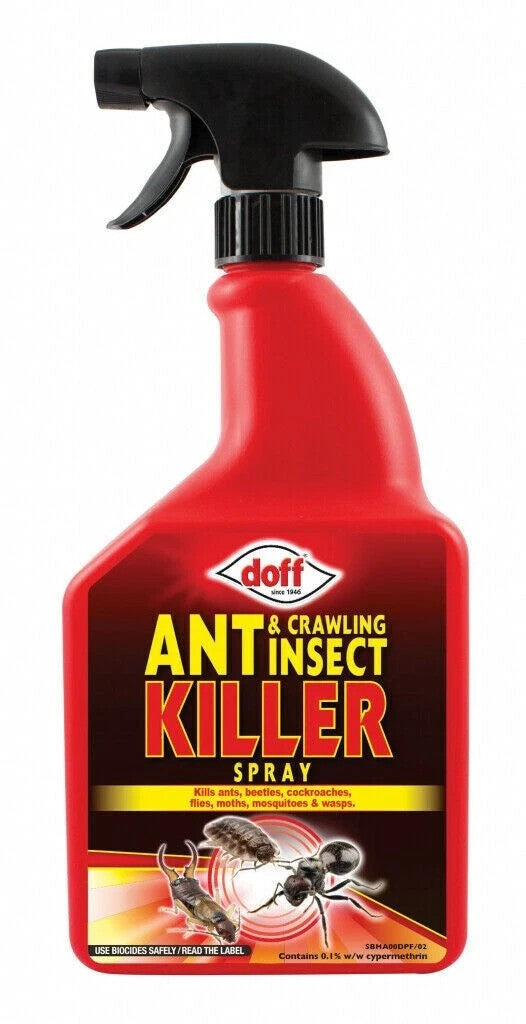 Doff Ant&Crawl Insect Killer Spray Beetles Cockroaches Flies Moths Mosquitoes 1L