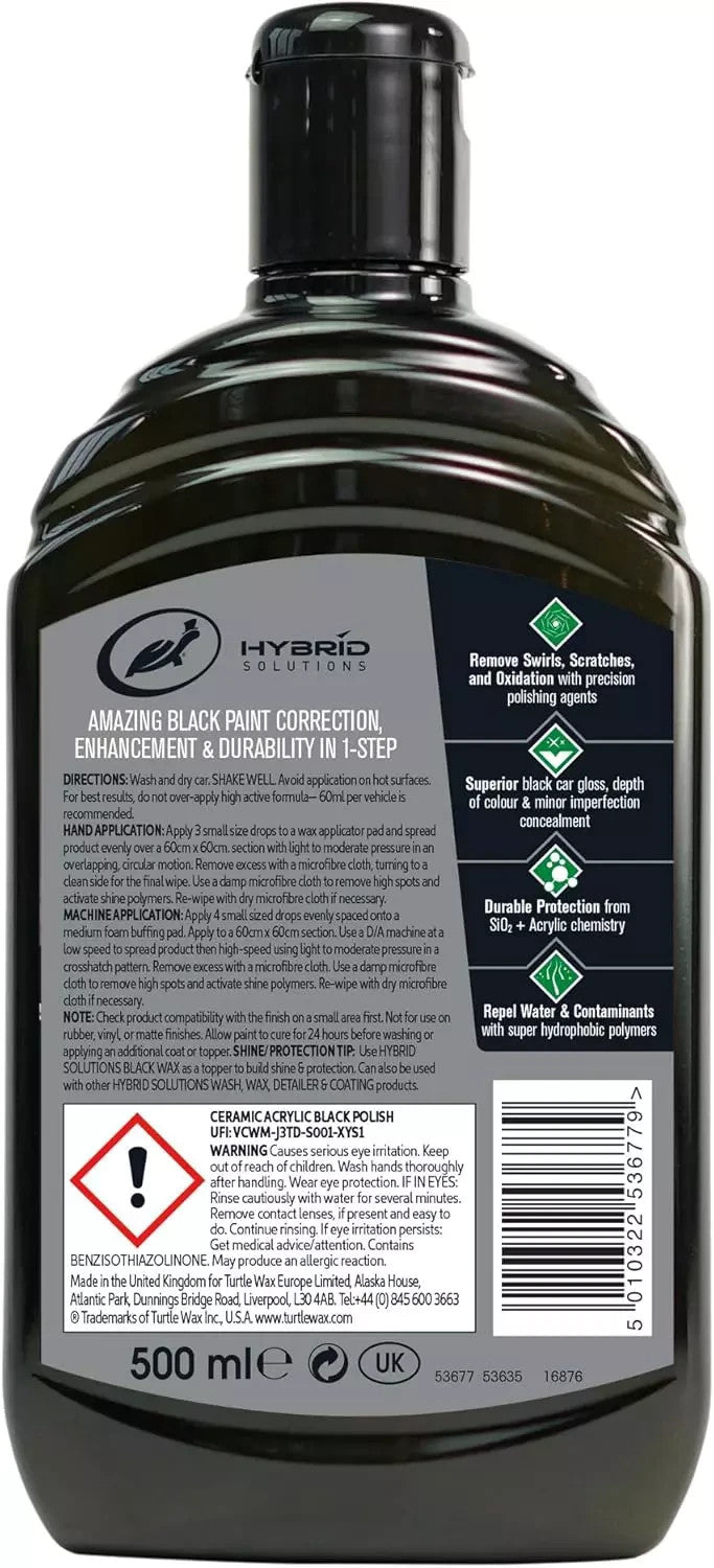 Turtle Wax Hybrid Solutions Ceramic Acrylic Black Polish 14 FL