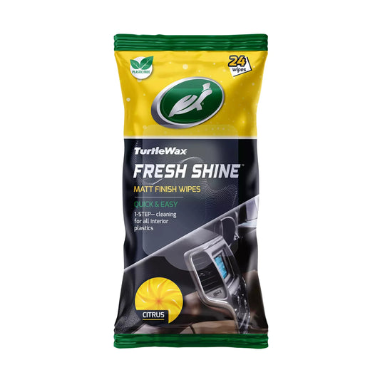 Turtle Wax Fresh Shine Matt Wipes Spring Fresh for Car Interior Plastics 