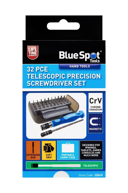 Bluespot 32pc Precision Magnetic Screwdriver Set PC Mobile Repair Tool Kit 12614