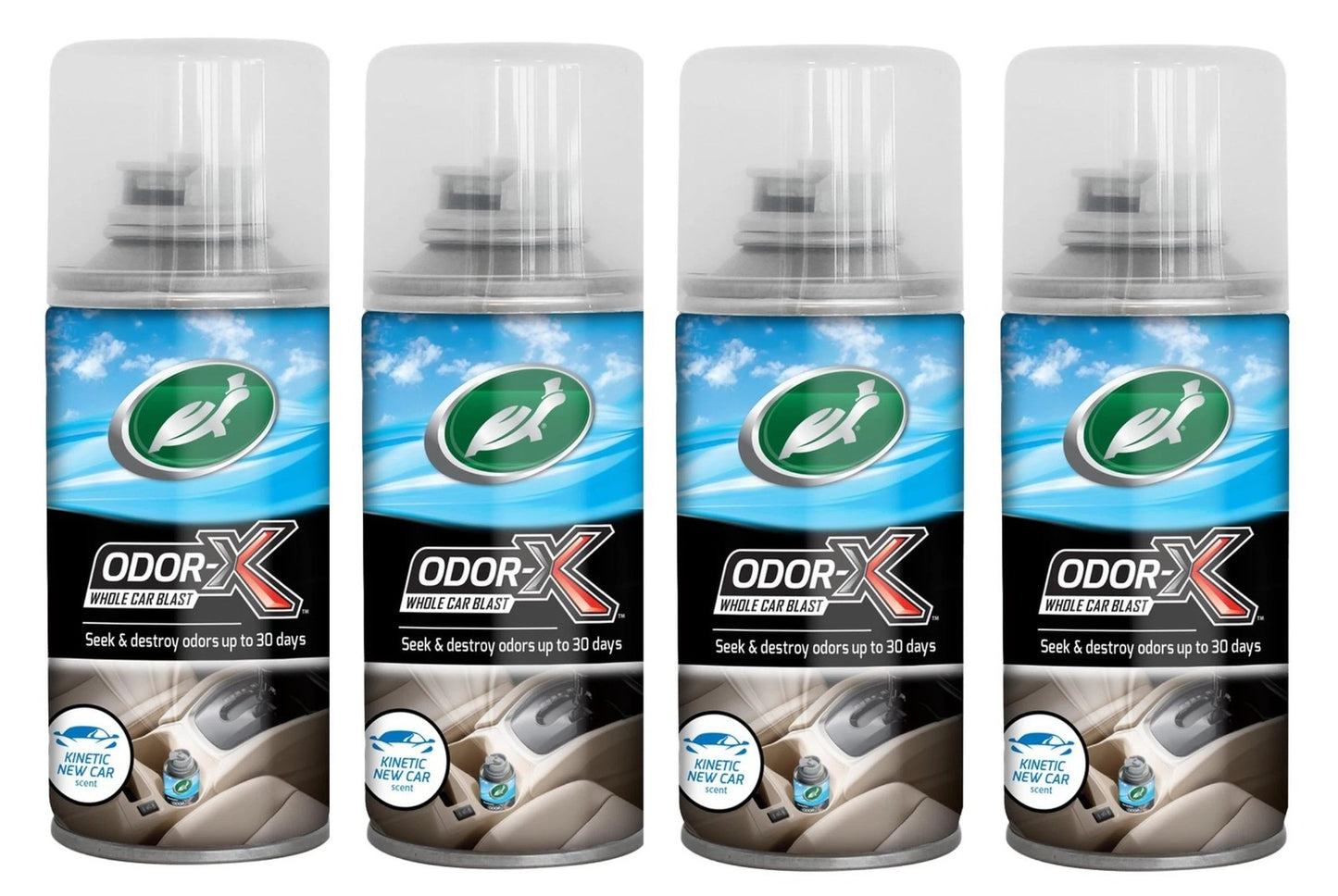 4x Turtle Wax Odor-X Whole Car Blast New car scent, Scent Fogger Lasts 30 Days
