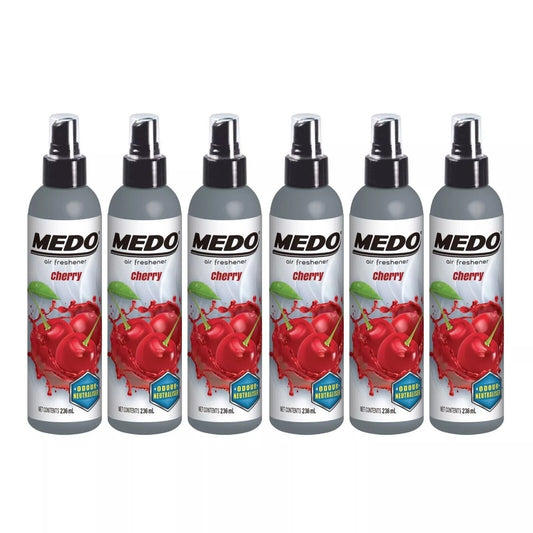 6 x Medo Pump Spray Odour Neutraliser Car Air Freshener Freshener Scent - CHERRY