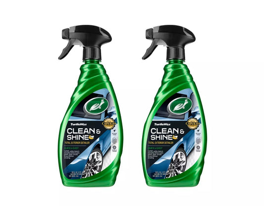 Turtle Wax Quick Easy Waterless Car Wash Wax Clean & Shine Detailer 2 x 500ml