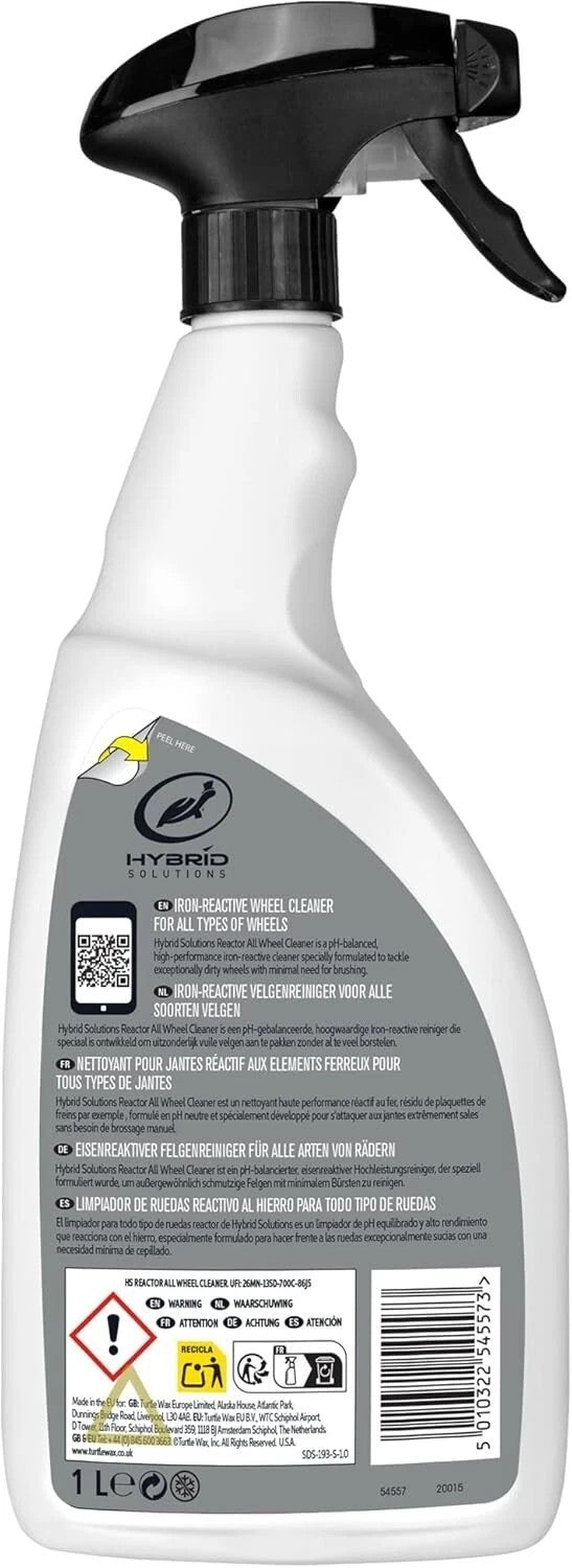 2 x Turtle Wax Hybrid Solutions Reactor All Wheel Cleaner 1 Litre Trigger Spray