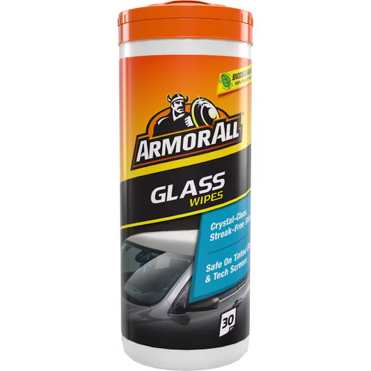 ARMORALL GLASS WIPES -CRYSTAL -CLEAR STREAK-FREE SHINE-SAFE ON TINTED GLASS-30