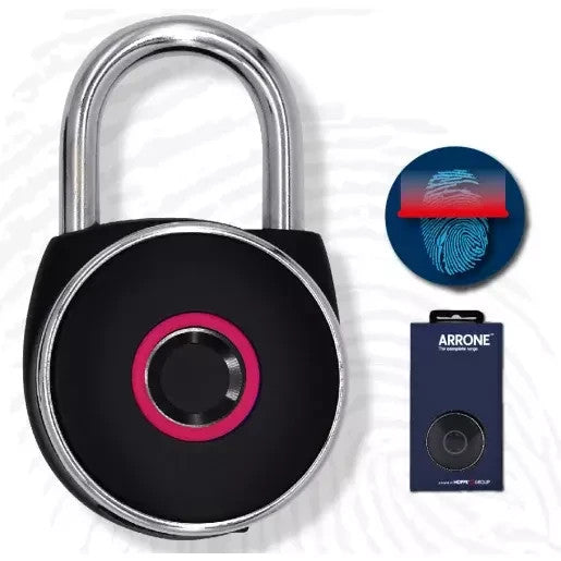 ARRONE Fingerprint Padlock Rechargeable Hardened Steel Security IP65 USB Keyless
