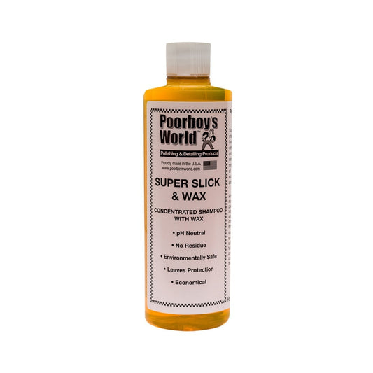  *NEW* Poorboys World Super Slick & Wax Concentrated Shampoo 473ml 16oz 