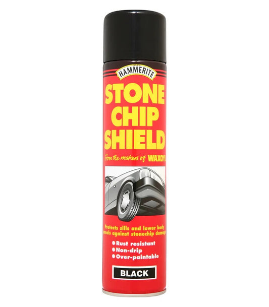 Hammerite Stone Chip Shield Moisture Rust Protection Spray Paint black 600ml