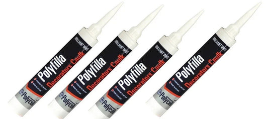 4x Polycell Trade Polyfilla Decorators Caulk Acrylic Sealant White 290ml & 380ml