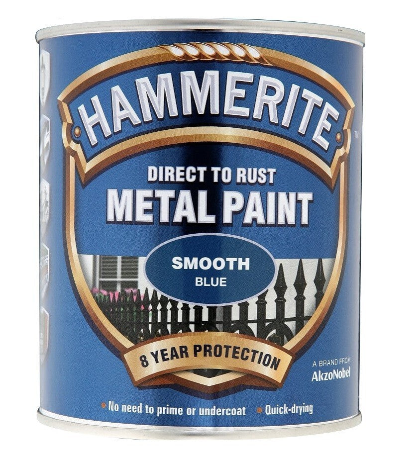 Hammerite - Smooth Direct To Rust Metal Paint - All Colours -5 Year Protection