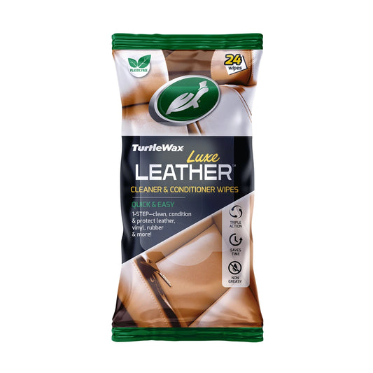 Turtle Wax Luxe Leather Wipes Car Interior Leather Cleaner Quick & Easy 
