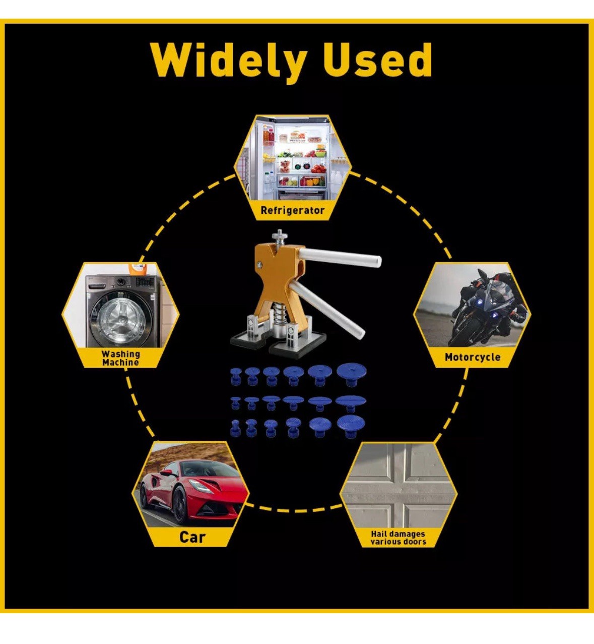 19pcs Car Paintless Dent Removal Kit Repair PDR Glue Puller Tabs UK