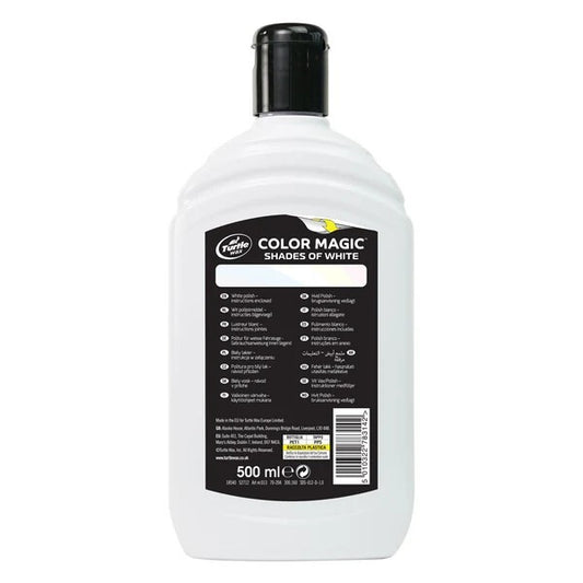 Turtle Wax Color Magic Car Paintwork Polish Restores Scratches Faded 500ml White