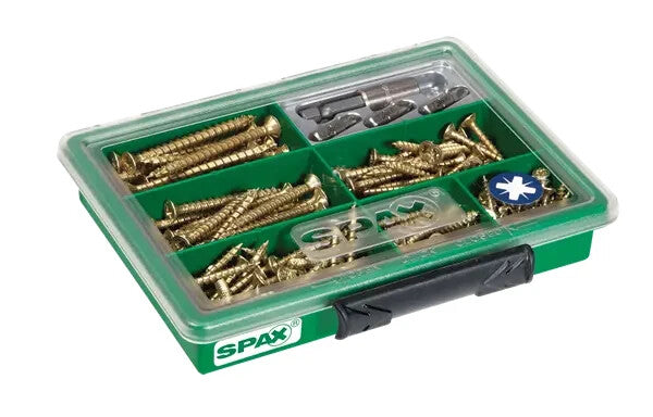 Spax Screw Assortment Box Kit Pozi Yellow with Bits 199/245 Pcs German Made
