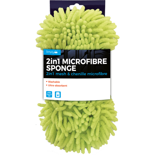 Simply CLE001 Car Home Wash and Dry 2 in 1 Microfibre Sponge