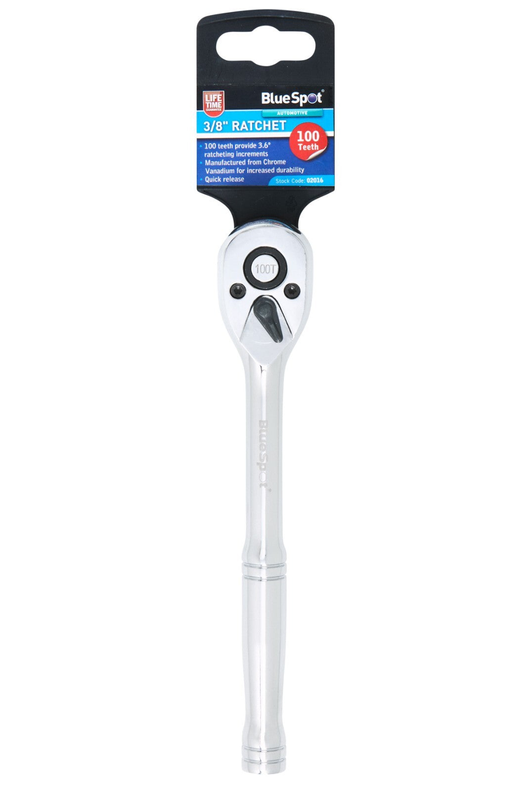 BlueSpot Socket Ratchet Handle Quick Release 100 Teeth 3/8" Tool