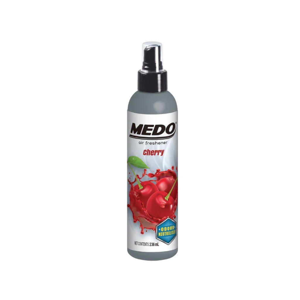 Medo Pump Spray Car Air Freshener, Cherry, Neutralises Unpleasant Odours, 236ml