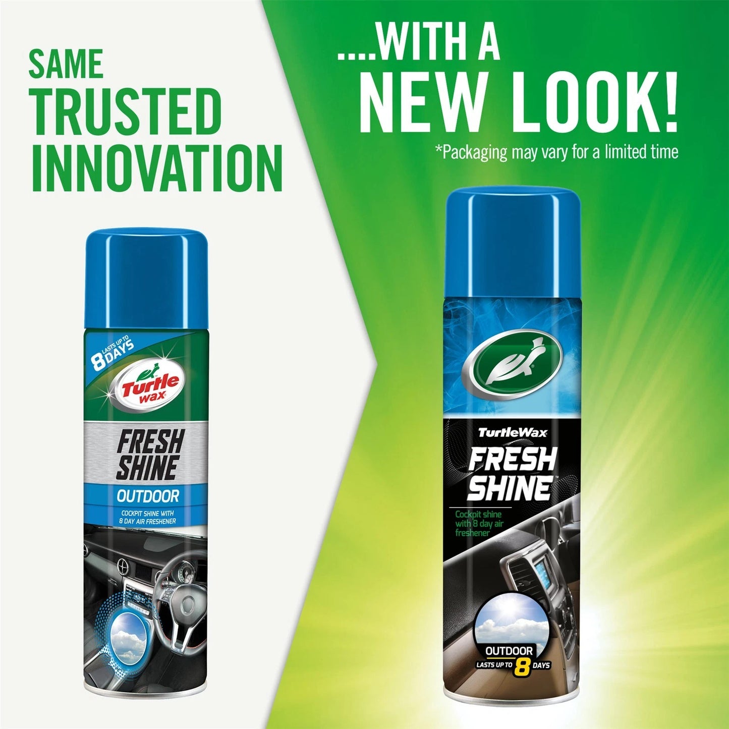 Turtle Wax Fresh Shine Interior Car Cleaner & Air Freshener 500ml Outdoor